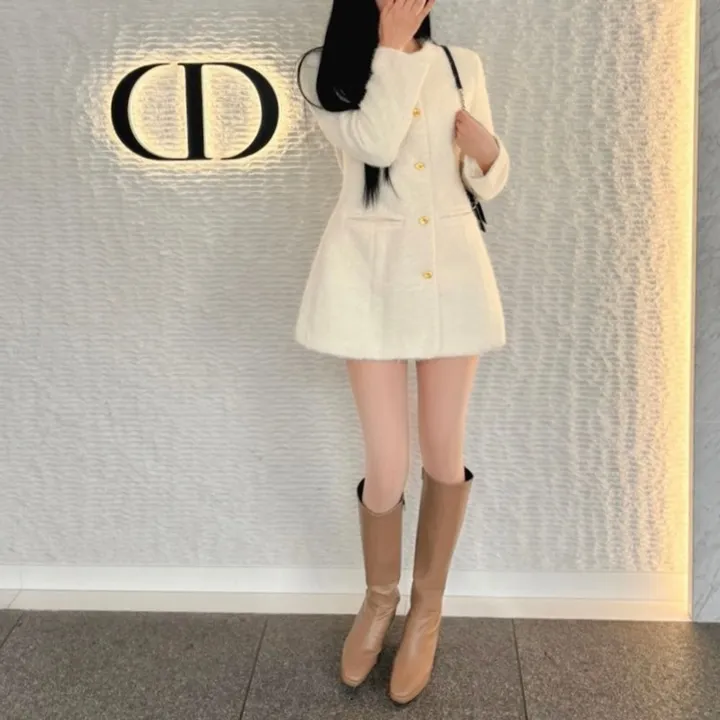 [코트겸원피스💗] 보들보들 연말룩 앙고라 하프 자켓 코트 원피스 상세 이미지 14