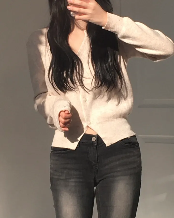 [신상/캐시미어🪡] 로제 여리핏 베이직 브이넥 니트 가디건 5colors 상세 이미지 16