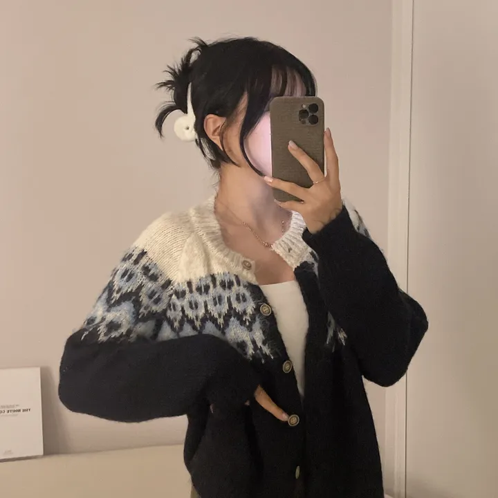 [손등덮는/🧶여리포근] 겨울 필수 아이템! 아벨 노르딕 앙고라 긴팔 니트 가디건 상세 이미지 16