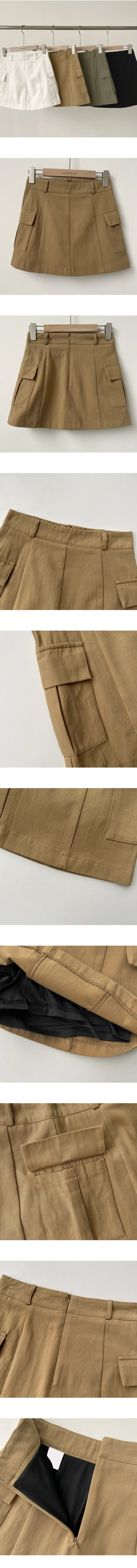 [속바지o/기장선택,2XL까지] Y2K감성! 하이웨스트 포켓 카고 미니스커트 (4color) 상세 이미지 8