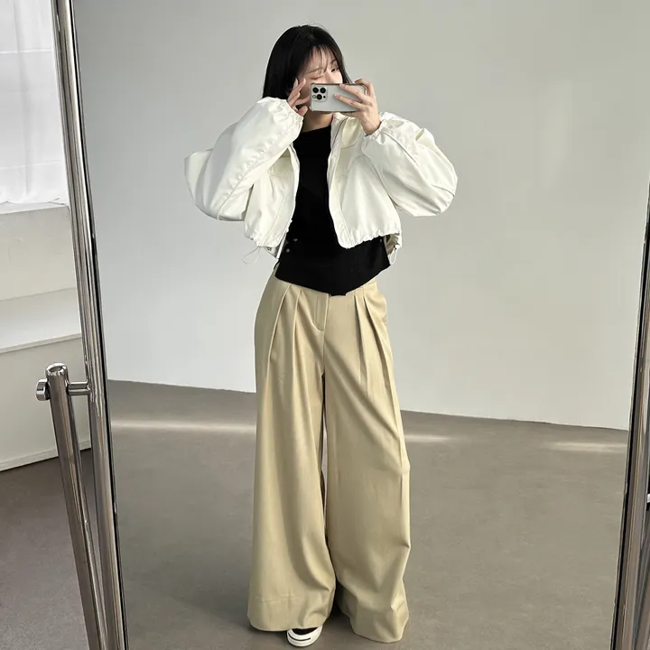 당일출고🚀[quality/도톰] 하이넥 파이핑 고프코어 루즈핏 스트링 바람막이 점퍼 3color 상세 이미지 58