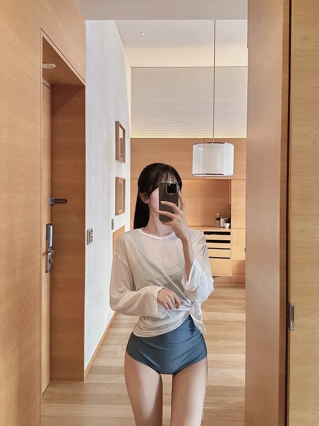 [여름💙] 절개 시스루 비키니 커버업 티셔츠 (커버업/여리여리/여행/여름/휴가/비치웨어/바캉스/휴양지룩/휴가룩/살안타템/살안타/비치룩/페스티벌/워터밤) 상세 이미지 2