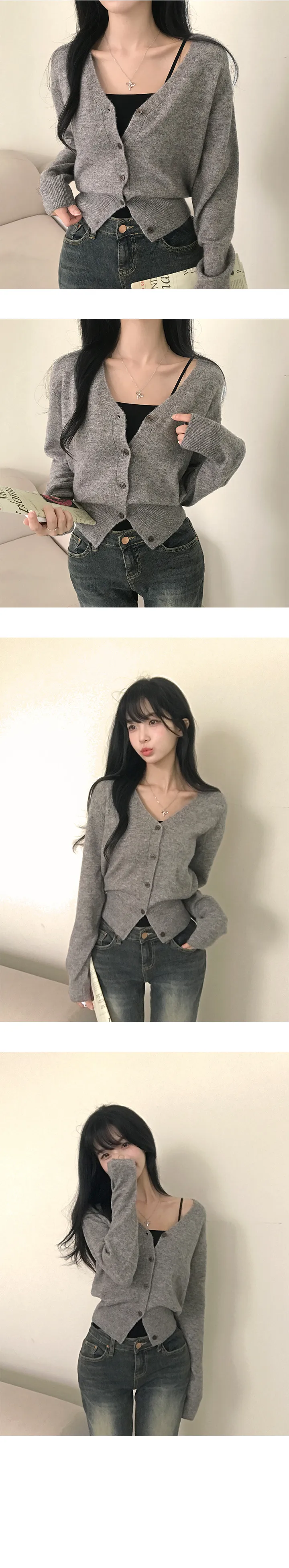 *묶음할인[+라운드추가/캐시미어/색감대박] 오로라 캐시미어 카라 긴팔가디건 상세 이미지 5