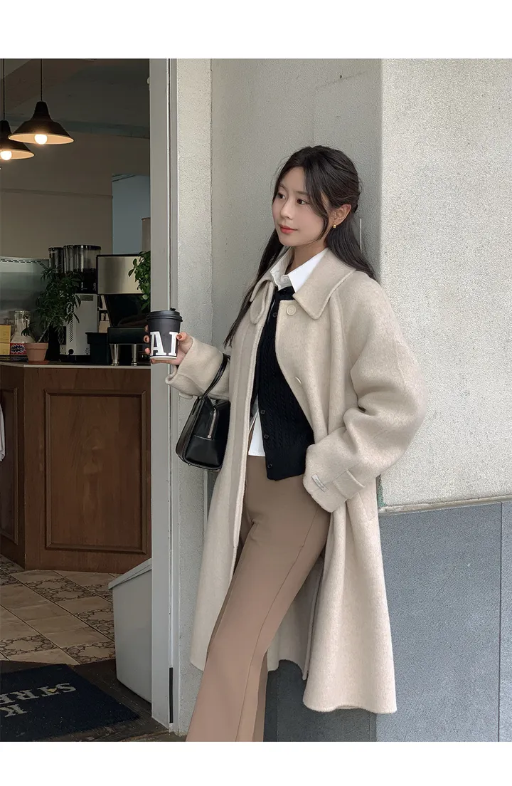 [자체제작/3천장돌파/S-L]마벨 프리미엄 히든단작 울 핸드메이드 하프 코트 상세 이미지 97