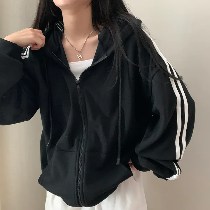 [루즈핏/꾸안꾸🖤] 키트 투라인 후드 집업 점퍼 상세 이미지 8