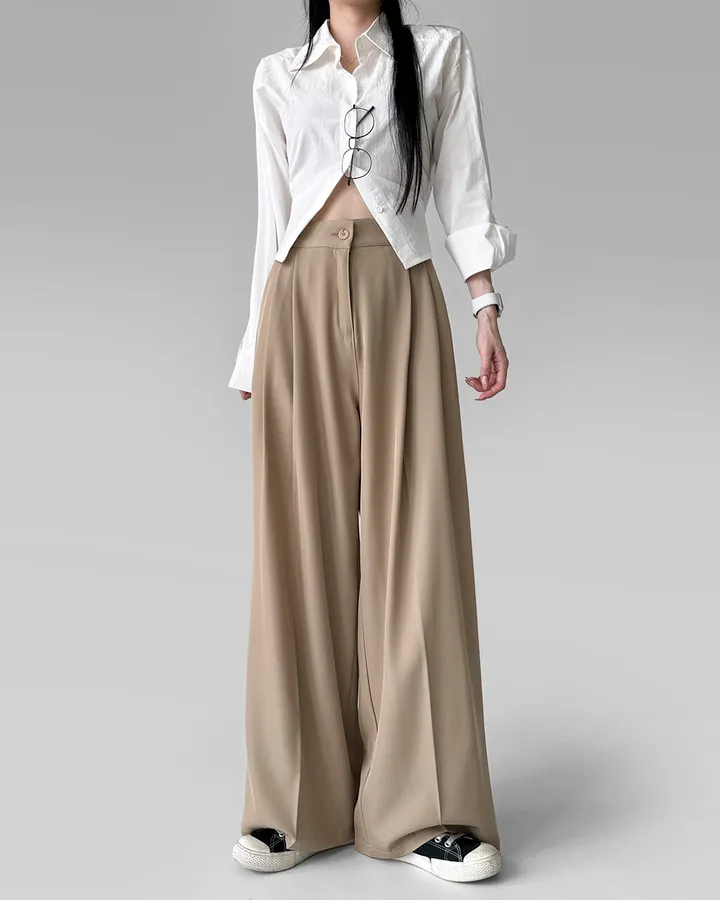 [4계절템/숏,롱/~2XL] 올리브유 메가 통 와이드 더블 핀턱 사계절 슬랙스 상세 이미지 12