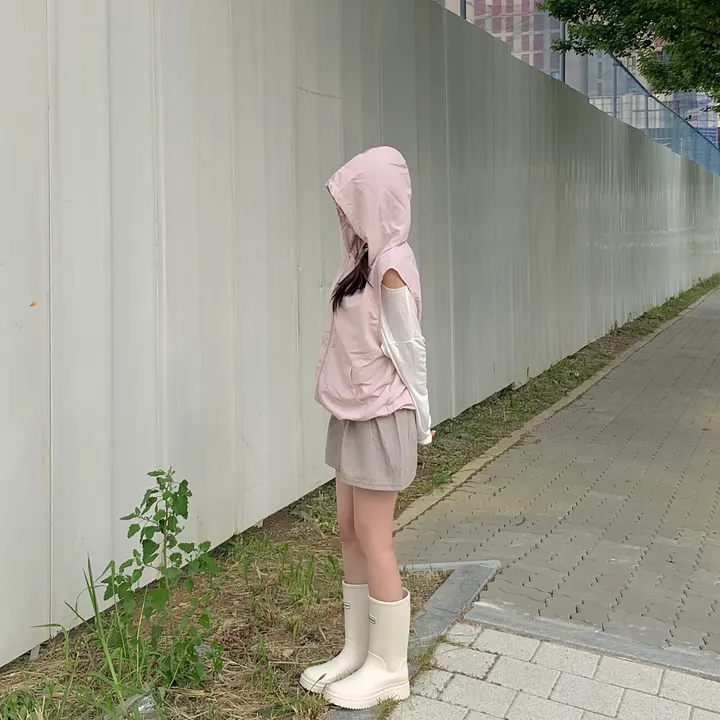 레코드 후드 나일론 조끼 : record hoodie Anorak vest - 4 color 상세 이미지 14
