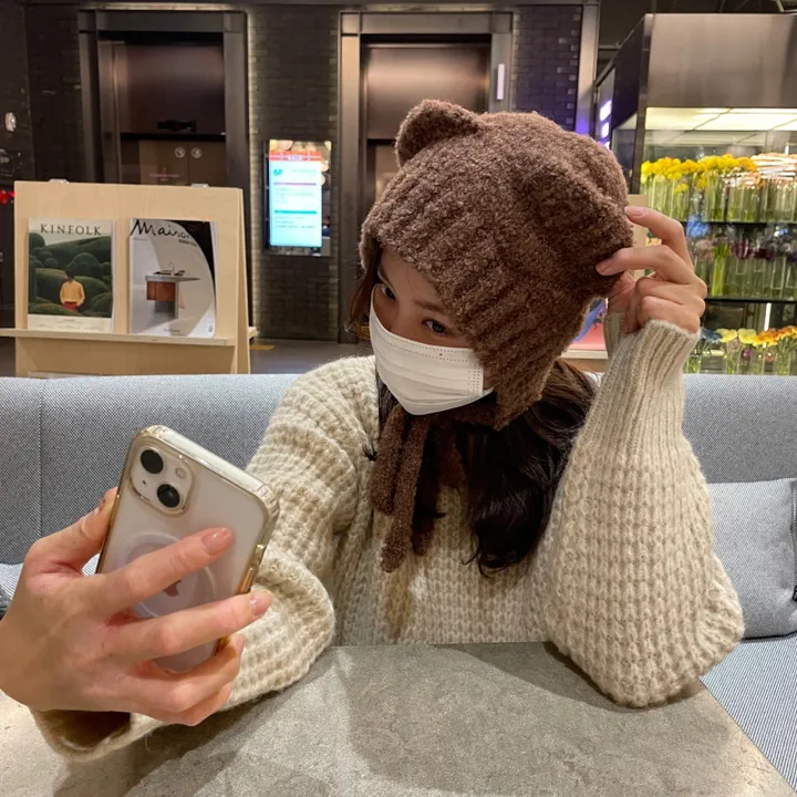 🚚당일발송🚚  제리 뽀글이 니트 보넷 후드넥 모자 워머 상세 이미지 7
