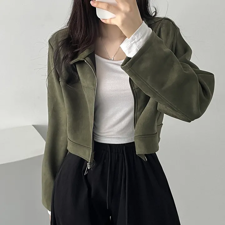 [핵이쁨🤎 *어깨패드O,절개라인* 스웨이드자켓 세무자켓 봄신상] 토너절개카라스웨이드자켓 상세 이미지 9