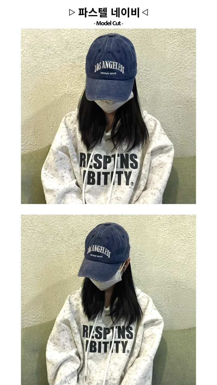 [🧢+팔찌+안경+캡가드증정❤/묶음할인✨] 캐피튜드 빈티지 워싱 로스앤젤레스 볼캡 - 연예인핏 남녀공용 소두핏 대두커버 봄 여름 가을 겨울 사계절 데일리 연예인 얼굴소멸 모자 상세 이미지 15