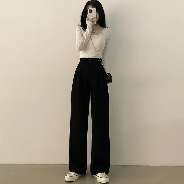 [핏최고! 하체커버] 편안함의 하이웨스트 허리밴딩 핀턱 와이드 슬랙스 상세 이미지 4