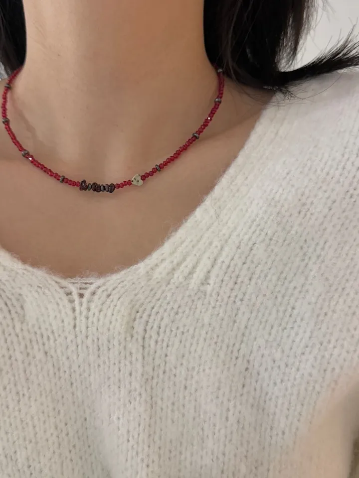 [변색X] 에이틴 원석 하프체인 목걸이 (3color) 상세 이미지 23
