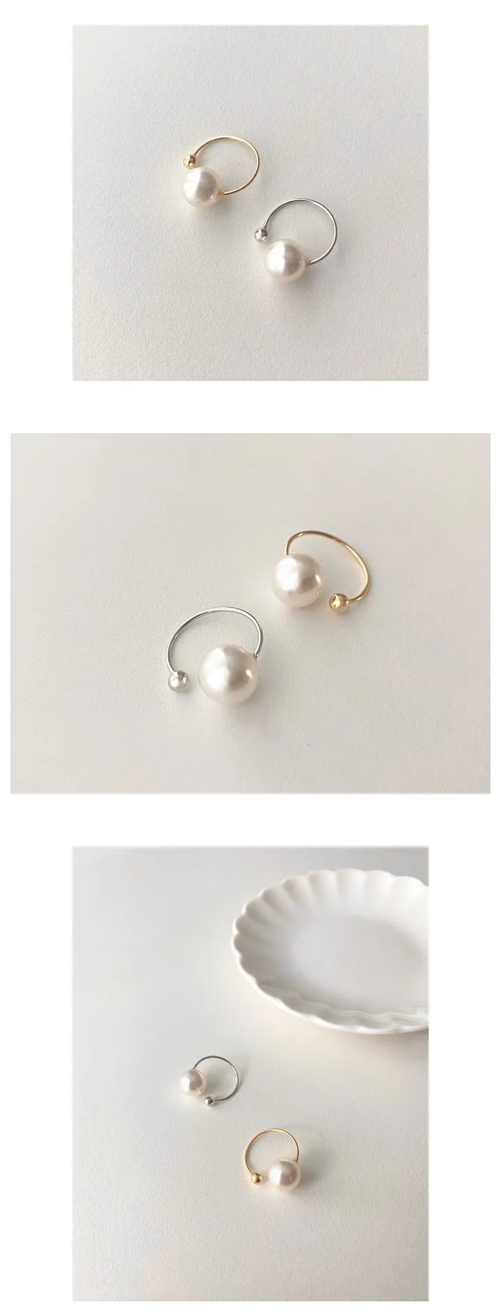 [당일발송][이어커프] two-way earcuff /투웨이 진주 심플 볼드 실버 골드 링 귀찌 이너컨츠 서브 귀걸이 상세 이미지 15