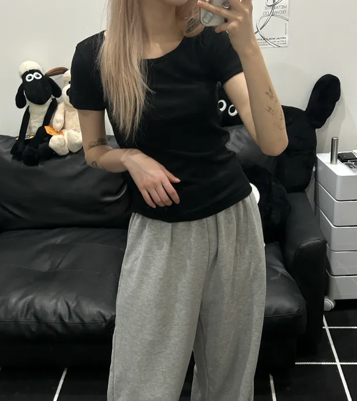 [🎀누적판매 2천장🎀] Butter slimfit u-neck short sleeve T 버터 슬림핏 유넥 반팔티 상세 이미지 36