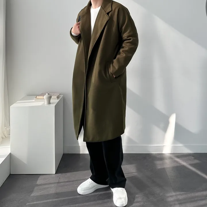 [1+1할인] 오버핏 로브 코트 미니멀 빅사이즈 아우터 남자롱로브코트 상세 이미지 47