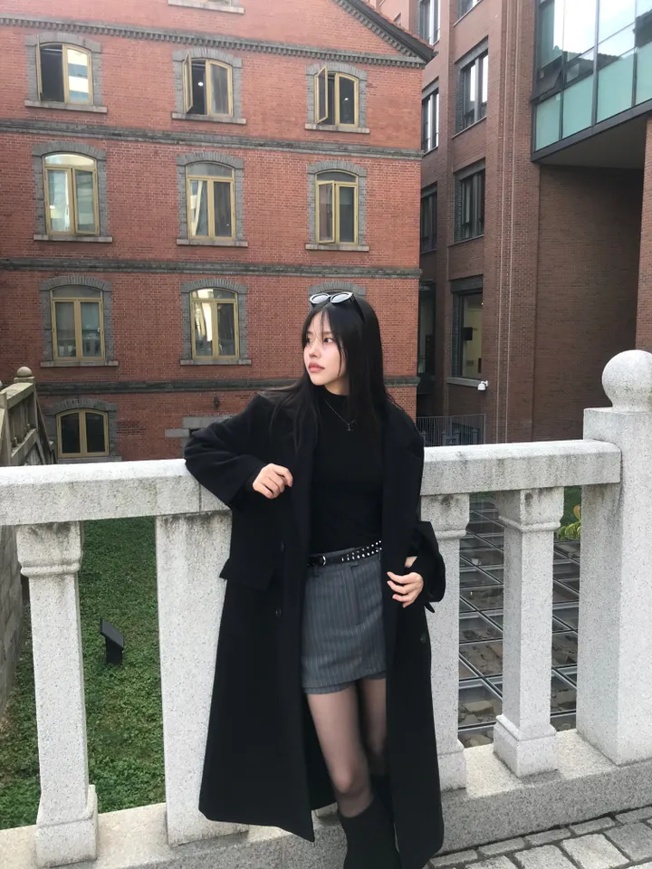 [울함유고퀄🖤] 엘리 울 더블 버튼 뒤트임 누빔 겨울 롱 코트 상세 이미지 24