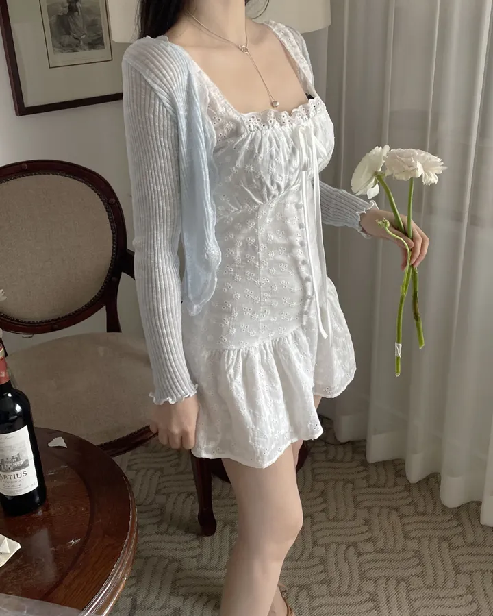 퍼티 썸머 시스루 레이스 크롭 볼레로 가디건 상세 이미지 22