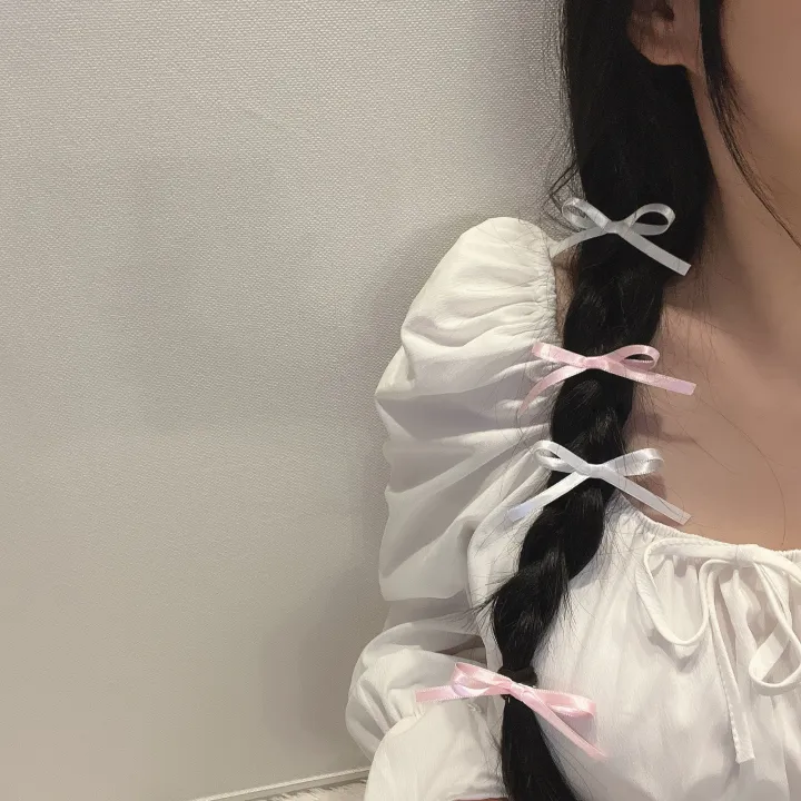 🎀당일//최저가/+색상추가🎀 미디움size [자체제작/2,4,6p] 새틴 중간사이즈 리본핀 5color / 헤어핀 머리핀 집게핀 리본 공주 우정 커플 워터밤 z011 상세 이미지 24