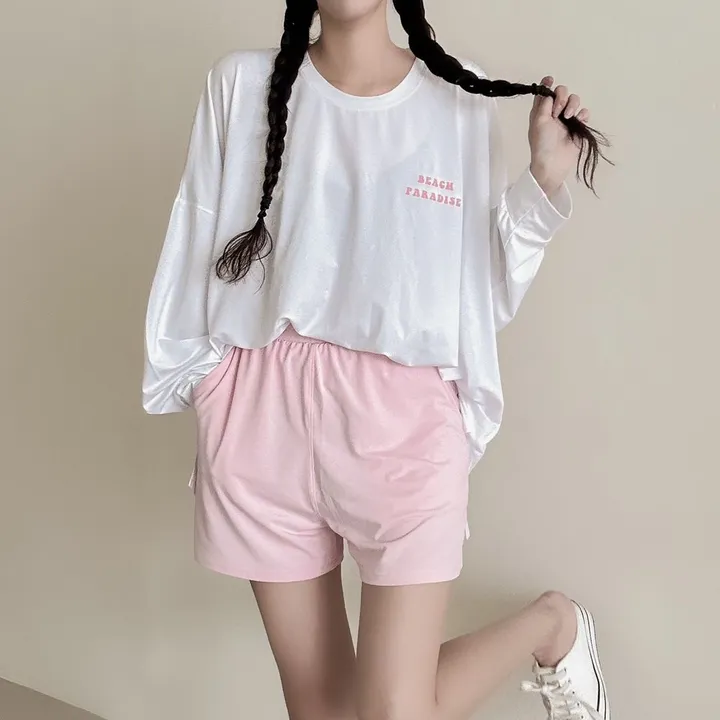 [44-100/래쉬가드] UV차단 99.9!🌞 하와이 프린팅 래쉬가드 티셔츠 + 비치 스판 밴딩 수영복 반바지 셋업 2c 상세 이미지 12