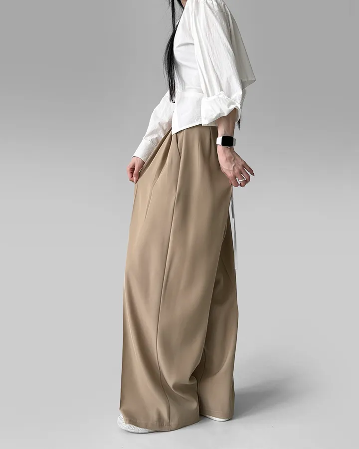 [4계절템/숏,롱/~2XL] 올리브유 메가 통 와이드 더블 핀턱 사계절 슬랙스 상세 이미지 14