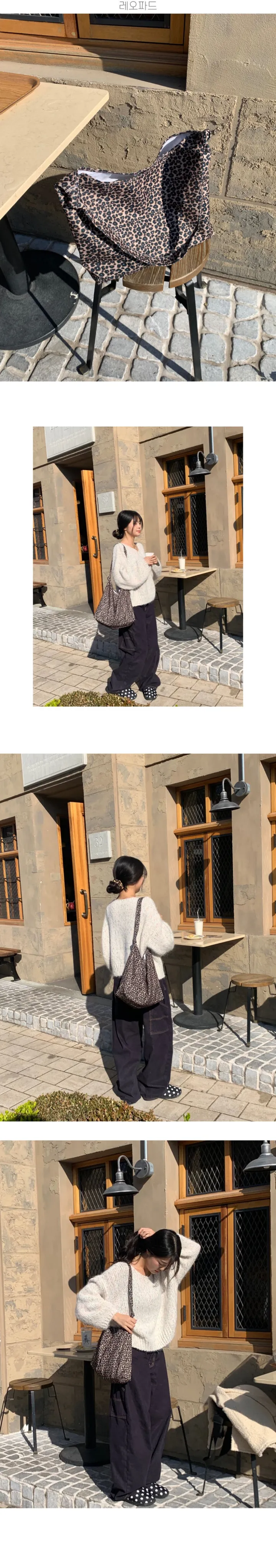 [MD소장/보부상백] 로엔 레오파드 매듭 숄더 크로스 에코백 상세 이미지 6