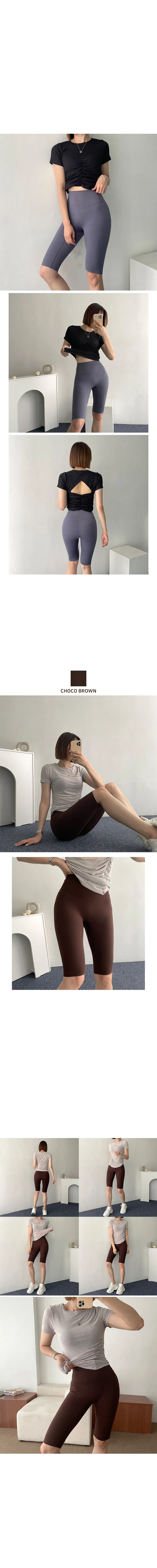 [요가복/필라테스복] 미스티 스판 기능성 5부 레깅스, 바이크 팬츠 운동복 상세 이미지 7