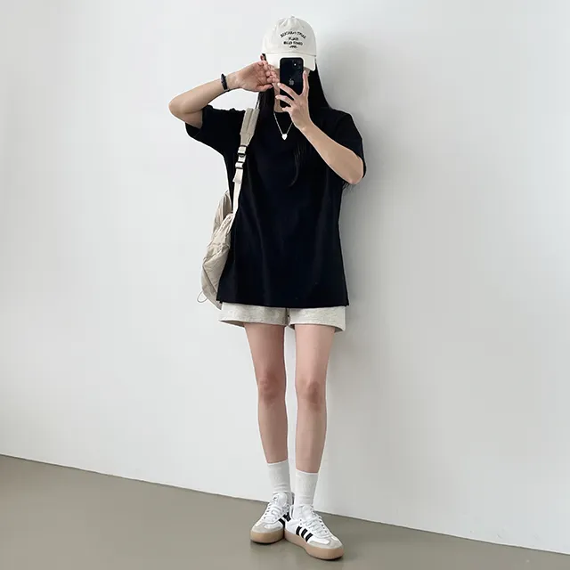 (2개묶음할인!/3기장) 목늘어남없는 옆트임 레이어드반팔티 3color 상세 이미지 31