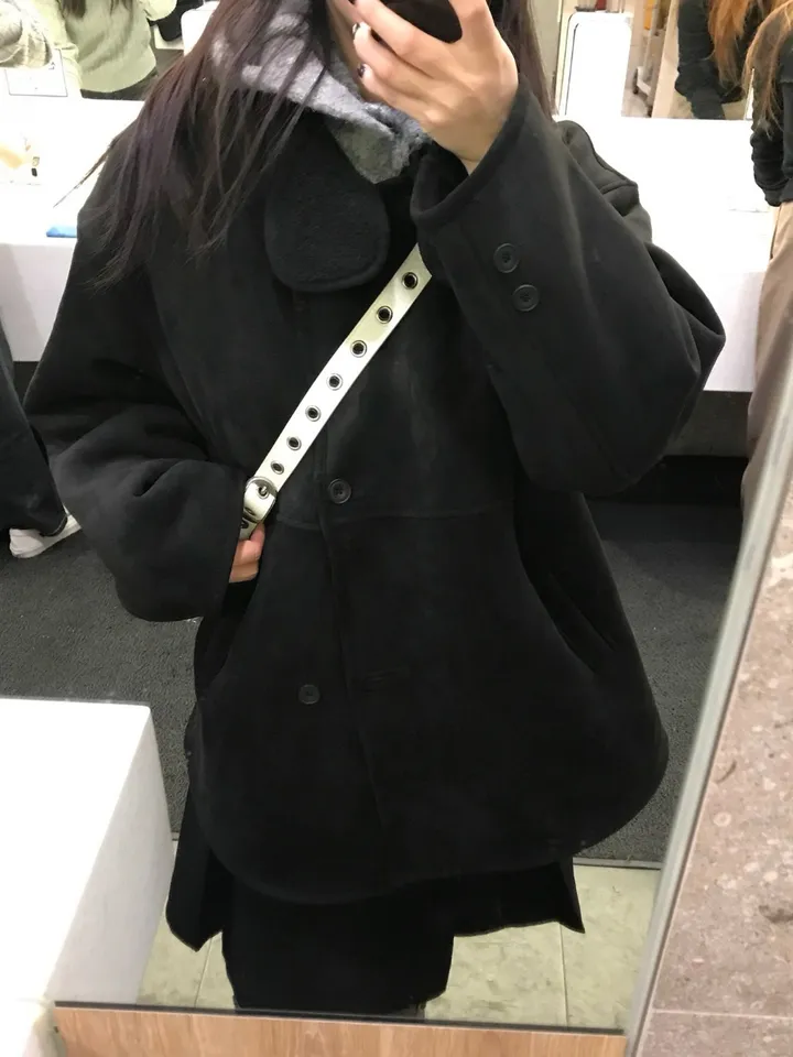[하객룩💖] 스웨이드 무스탕 하프코트 (2c) 상세 이미지 6
