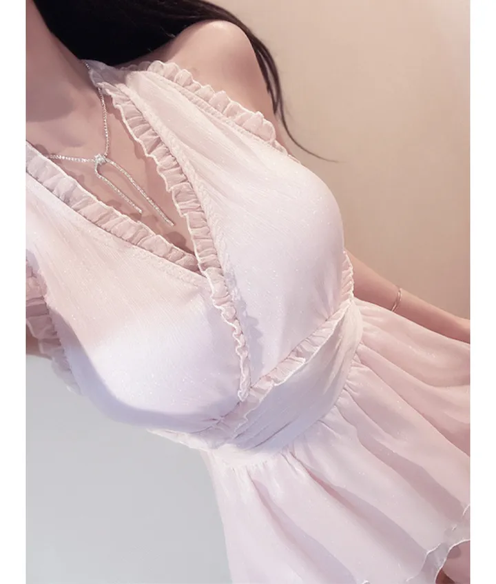 당일출고 [블링 모노키니/발레코어룩] 고퀄* 홀터넥 리본 홀터비키니 원피스 수영복 비치웨어 상세 이미지 8