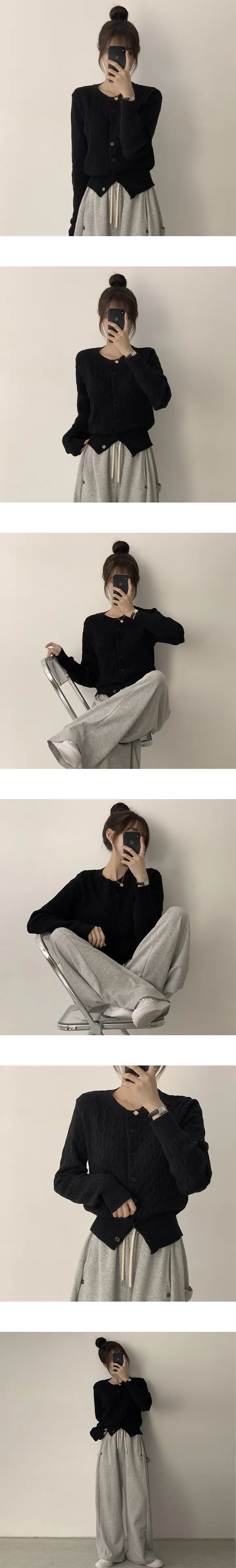 [슬림핏/인생 꽈배기] 가을 꽈배기 가디건의 정석, 라운드 가을 베이직 기본 긴팔 가디건 Y2K 아우터 8color 상세 이미지 9