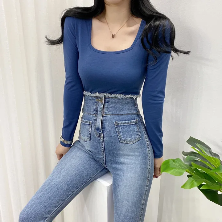 🚀당일발송🚀[묶음할인/11컬러] 조이 봄 가을 뉴 스퀘어넥 긴팔 티셔츠 이너티 상세 이미지 37