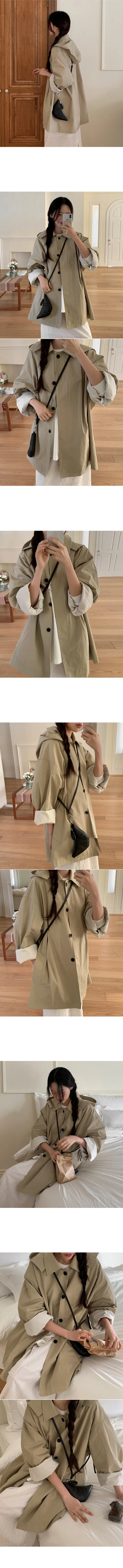 자체제작 muffin half trench coat (1color) 후드탈부착가능! 상세 이미지 3