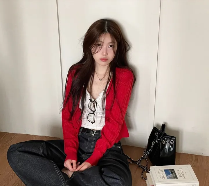 핀터 잘록 꽈배기 브이넥 버튼 긴팔 니트 가디건 4color 상세 이미지 21