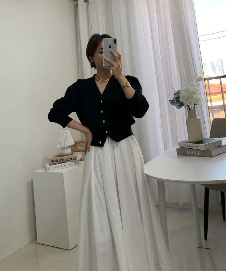 주문폭주💝[BEST]인기상품❤️부드러운 간절기 진주 버튼 브이넥 가디건/하객룩/출근룩/봄/봄가디건/아우터/간절기/하객룩/개강룩/데이트룩/출근룩 상세 이미지 7
