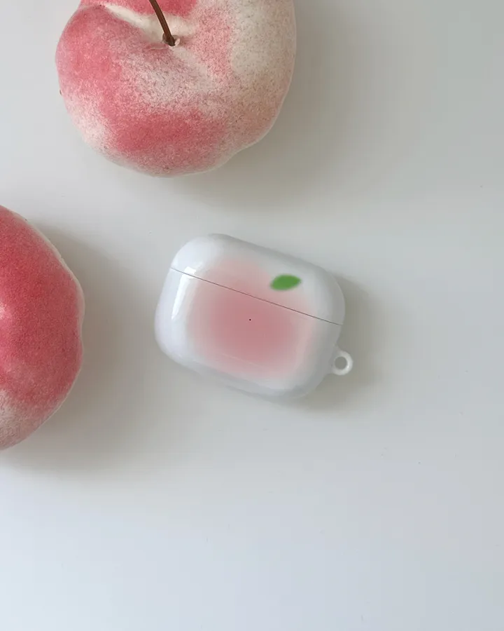 Peach blue 복숭아 에어팟케이스 유광하드케이스 상세 이미지 5