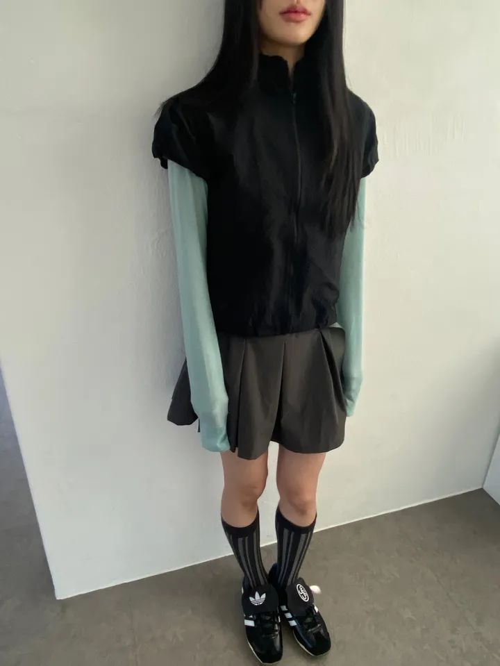 3일만할인[자체제작🍑국내고퀄/러블리룩📸] 시어서커 퍼프 셔링 반목 바람막이 상세 이미지 13