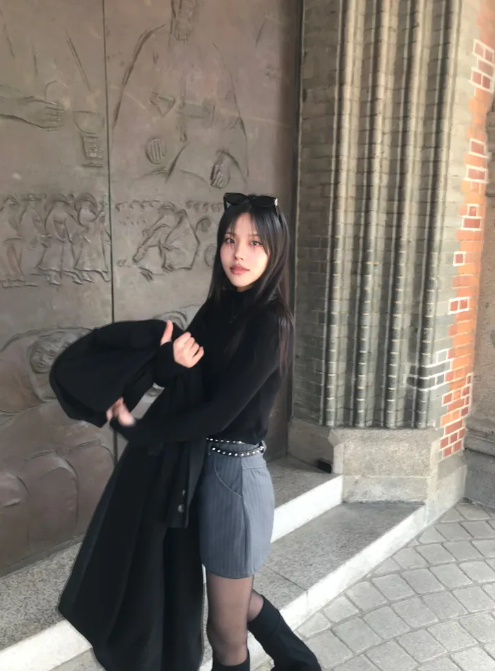 [울함유고퀄🖤] 엘리 울 더블 버튼 뒤트임 누빔 겨울 롱 코트 상세 이미지 39