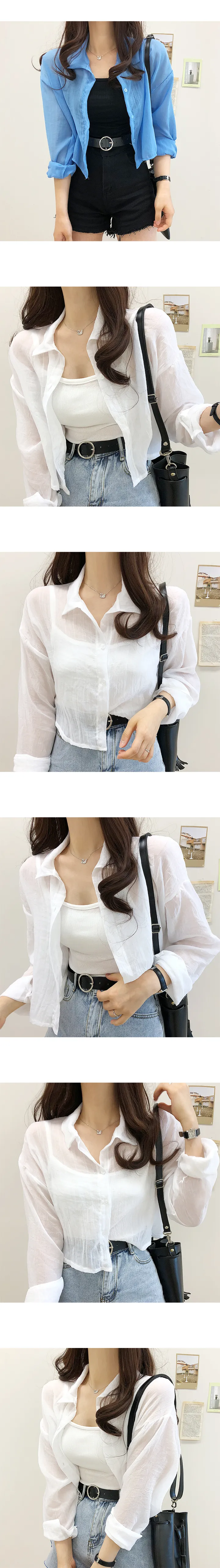 [여름필수/주문폭주] 썸머 크롭 시스루 셔츠 4color 상세 이미지 6