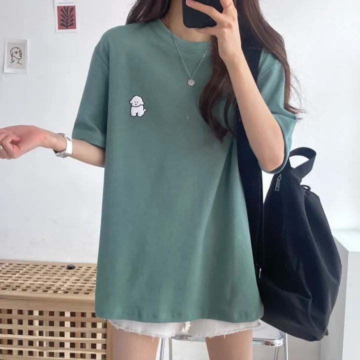 [묶음 할인/꾸안꾸] 귀여운 흰둥이 패치 반팔티 5color 상세 이미지 26