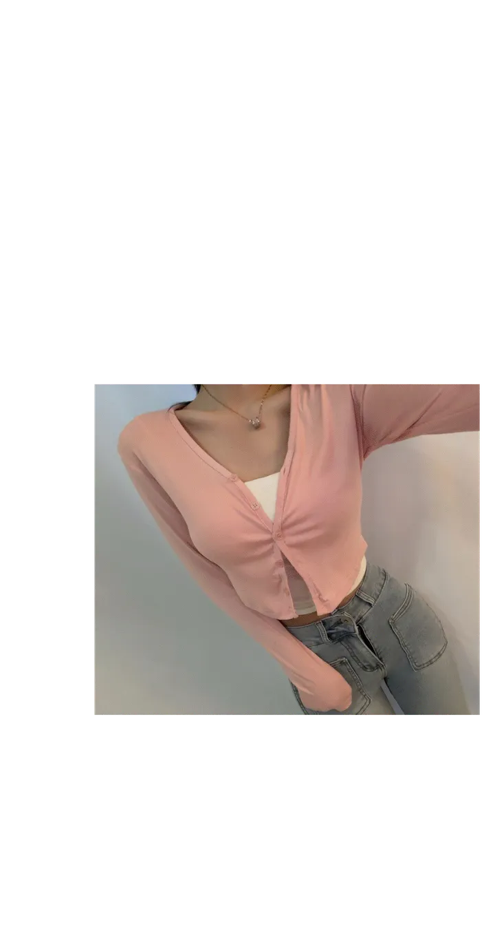 💕💕여리핏 슬림 브이넥 청순 부들 찰랑 데이지 단추가디건(봄/여름 신상)데이지 여친룩 가디건 (5컬러ㅣ봄,여름,가을 가디건 상세 이미지 11