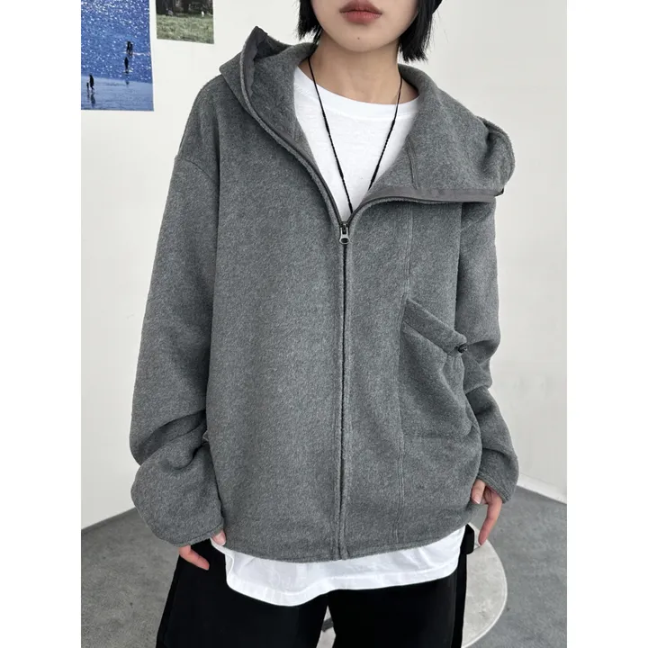 [UNISEX]히든 더 플리스 후리스 바라클라바 후드 포켓 스트링 포인트 집업(3color/3-5일 여유주문) 상세 이미지 8