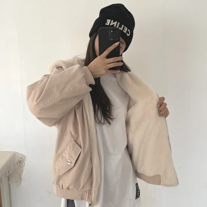 [특가세일/당일발송]양면착용 부들부들 부드러운 페이크퍼 보아털 후리스 밍크안감 아방핏 리버시블패딩 항공점퍼 후드점퍼 패딩점퍼 퍼자켓  3color 상세 이미지 17