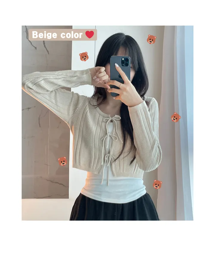 [주문폭주🤍/리본포인트!]  💘남심 저격해버릴 리스 쓰리리본 가디건 상세 이미지 34