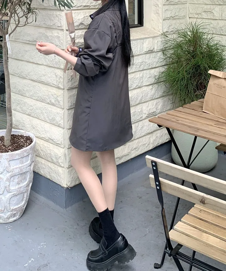 [set🖤/기장조절/데이트룩] 셔츠ops+뷔스티에ops 투피스 레이어드 세트set 상세 이미지 36