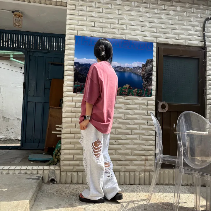 [허리~63까지 MD 추천🤩] 데미지 디트로이드 제니팬츠 / 유니크 스트릿 댄스복 페스티벌 체육대회 빅사이즈바지 세미 부츠컷 조거팬츠 봄바지 여름바지 댄스복 하비언니 와이드팬츠 상세 이미지 39