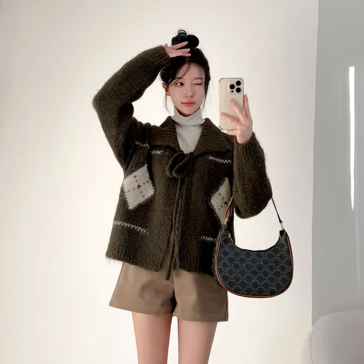 [여리핏💕] 아가일 카라 볼레로 가디건 상세 이미지 10