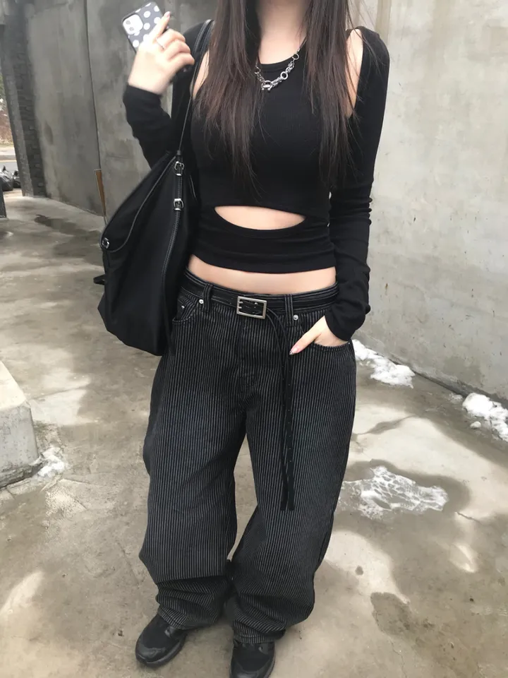 ♨주문폭주♨ #블랙 스트라이프 생지 데님 (당일 배송) 상세 이미지 24