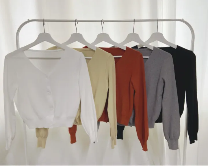 (데일리)소프트 기본 긴팔 니트 크롭 브이넥 가디건 5color 상세 이미지 50