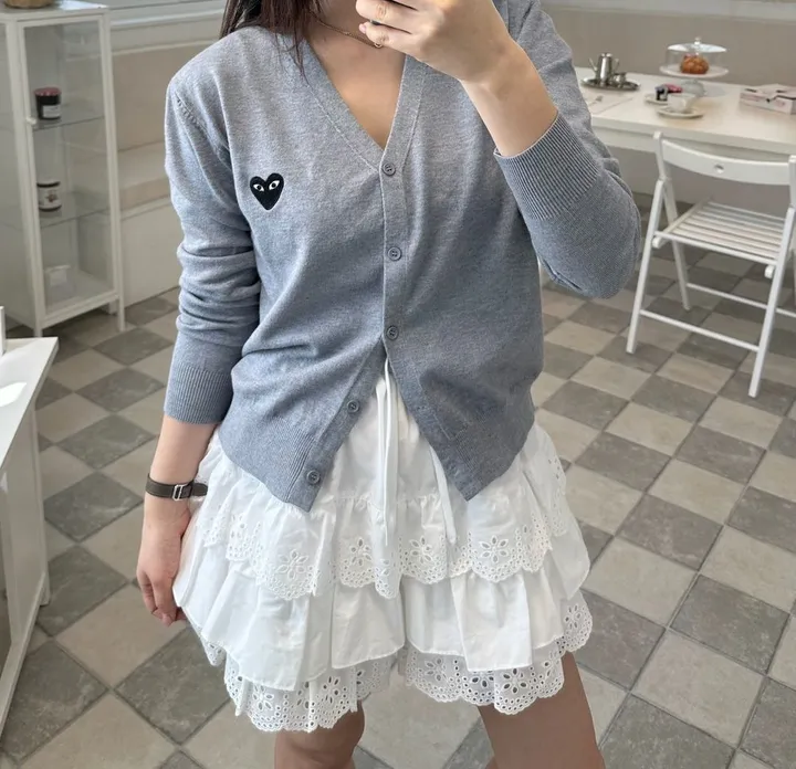 하트 가디건 브이넥 데일리 빠른출고 4color 상세 이미지 3