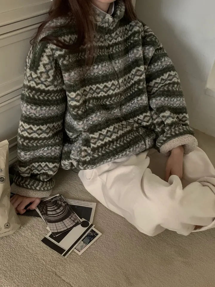포트레 눈꽃양털점퍼 겨울후리스점퍼 노르딕 코위찬 캠핑 크리스마스 - 3color 상세 이미지 16